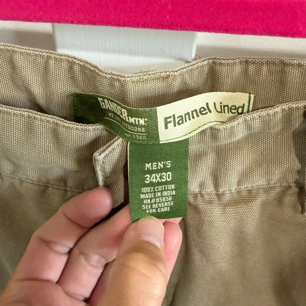 Gander Mountain Flannel Lined Brown Pants